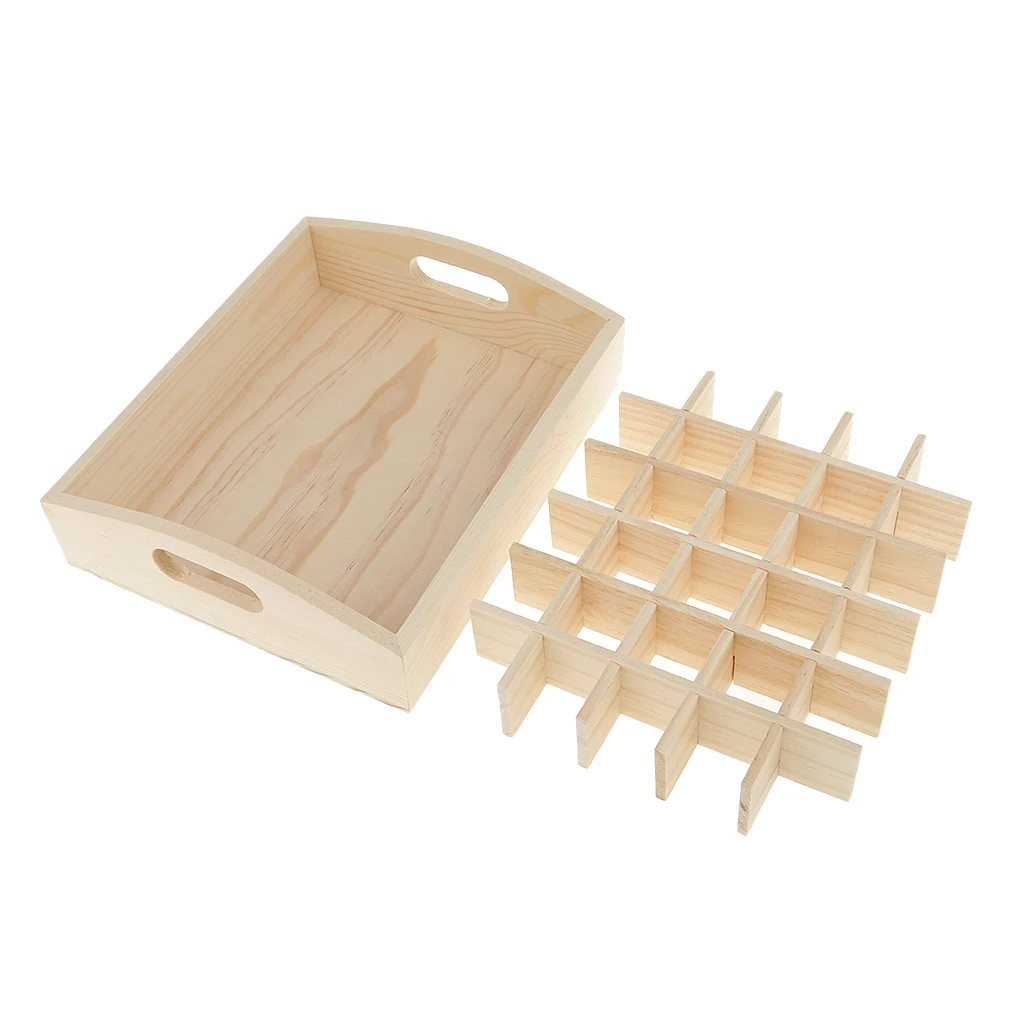 2pcs Wood Essential Oil Box Displaying Case Organizer Holder Rack Stand Shelf for Retail Stores Home Storage