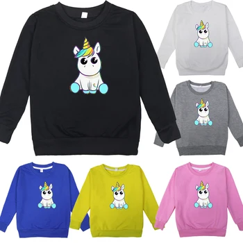 

Unicorn Printing Pullover Long Sleeve 2019 Christmas Gift Kids Toddler Sportswear Kawaii Cotton Brand Clothing Coats Plus Size