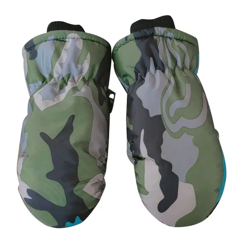 Детские зимние Утепленные варежки флисовая верхняя одежда для детей, теплые Водонепроницаемый ветрозащитные перчатки D08C