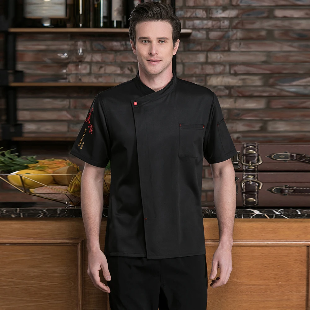 Wholesale Kitchen Chef Uniform Bakery Food Service Short Sleeve Breathable Cook Wear Chef Jackets restaurant uniform new Unisex