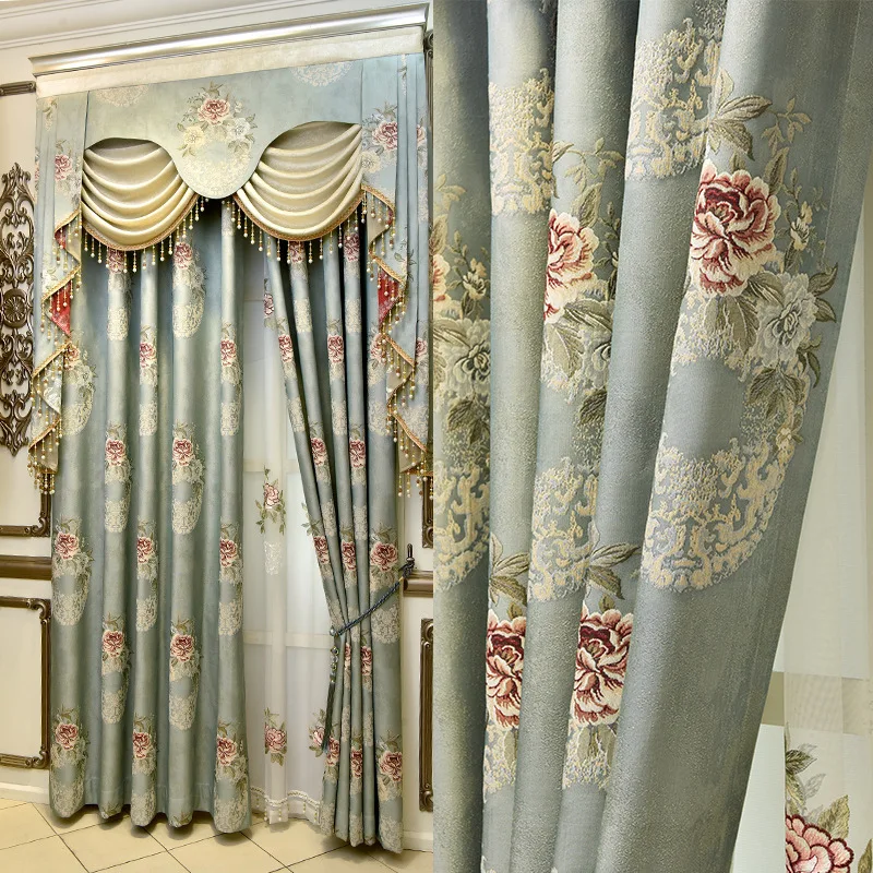 European High Precision Relief Jacquard Shading Curtains for Living Dining Room Bedroom. | Дом и сад