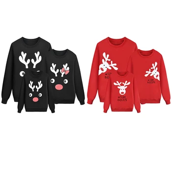 

Family Matching Mom Kid Men Women Baby Kids Christmas Sweater Sweatshirt Pullover Tops Jumper Blouse Deer Xmas Boy Girl Clothes