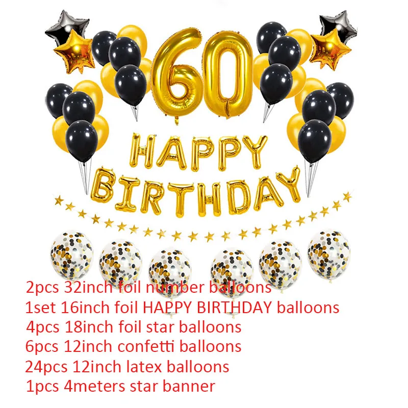 16" Folie Anzahl Luftballons 16" Geburtstag Banner Chrom & Konfetti Ballons Party