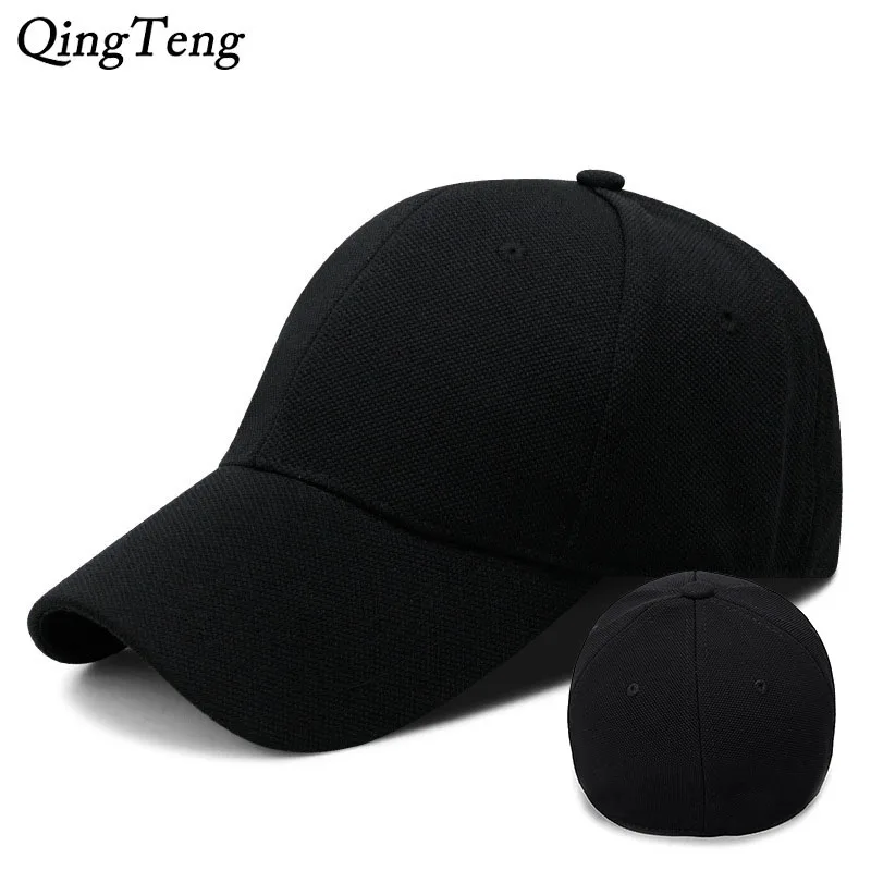 

Solid Color Breathable Fitted Cap Men Fully Sealed Hip Hop Baseball Cap Elastic Around Hat Dad Hat Women'S Snapback Hats