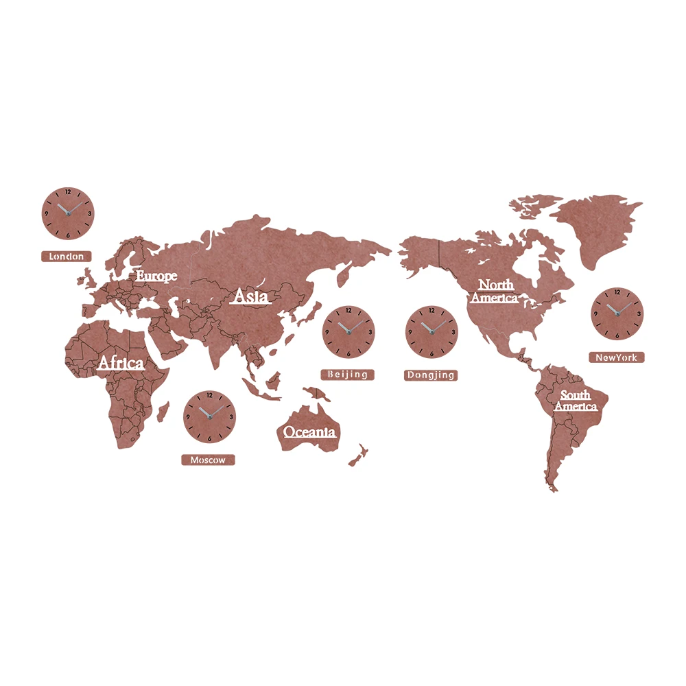 Карта мира настенные часы современный европейский стиль круглые деревянные большие деревянные часы настенные часы немой relogio de parede