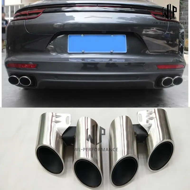 

971 Stainless Steel Muffler Exhaust Pipes End Tips Exhaust tail throat For Porsche Panamera 970 4S Turbo GTS 17-18