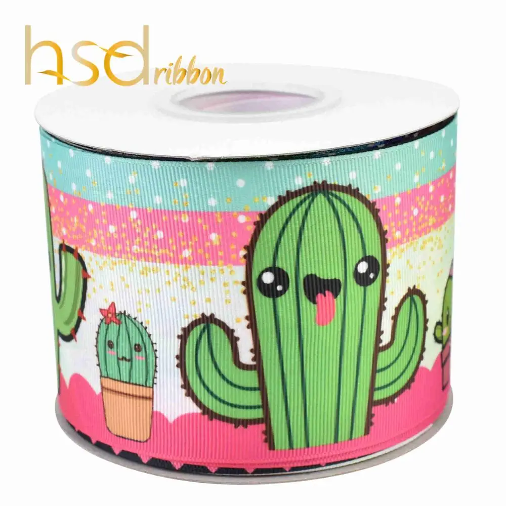 HSDRibbon мультфильм Стиль 38 мм 50 мм 75 мм теплопередача напечатаны на Grosgrain ленты - Цвет: 6