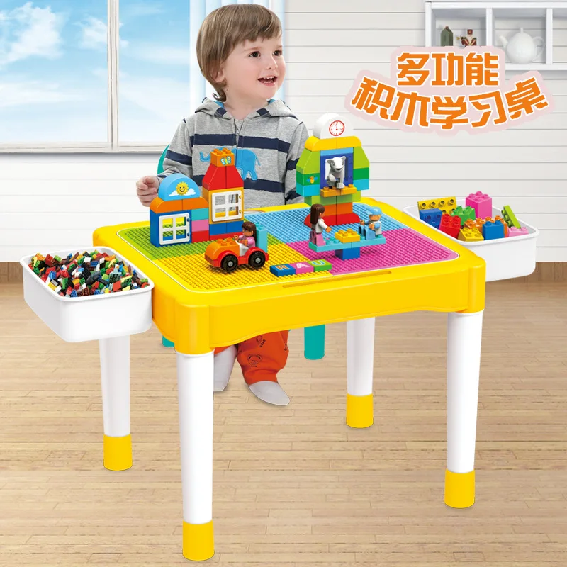 

Blue Eagle Children Multi-functional Educational Fight Inserted Compatible Size Granule Building Blocks Assembled Table Study Ta