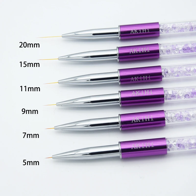 

5-20mm Nail Art Line Painting Brushes Crystal Acrylic Thin Liner Drawing Pen Manicure Tools UV Gel