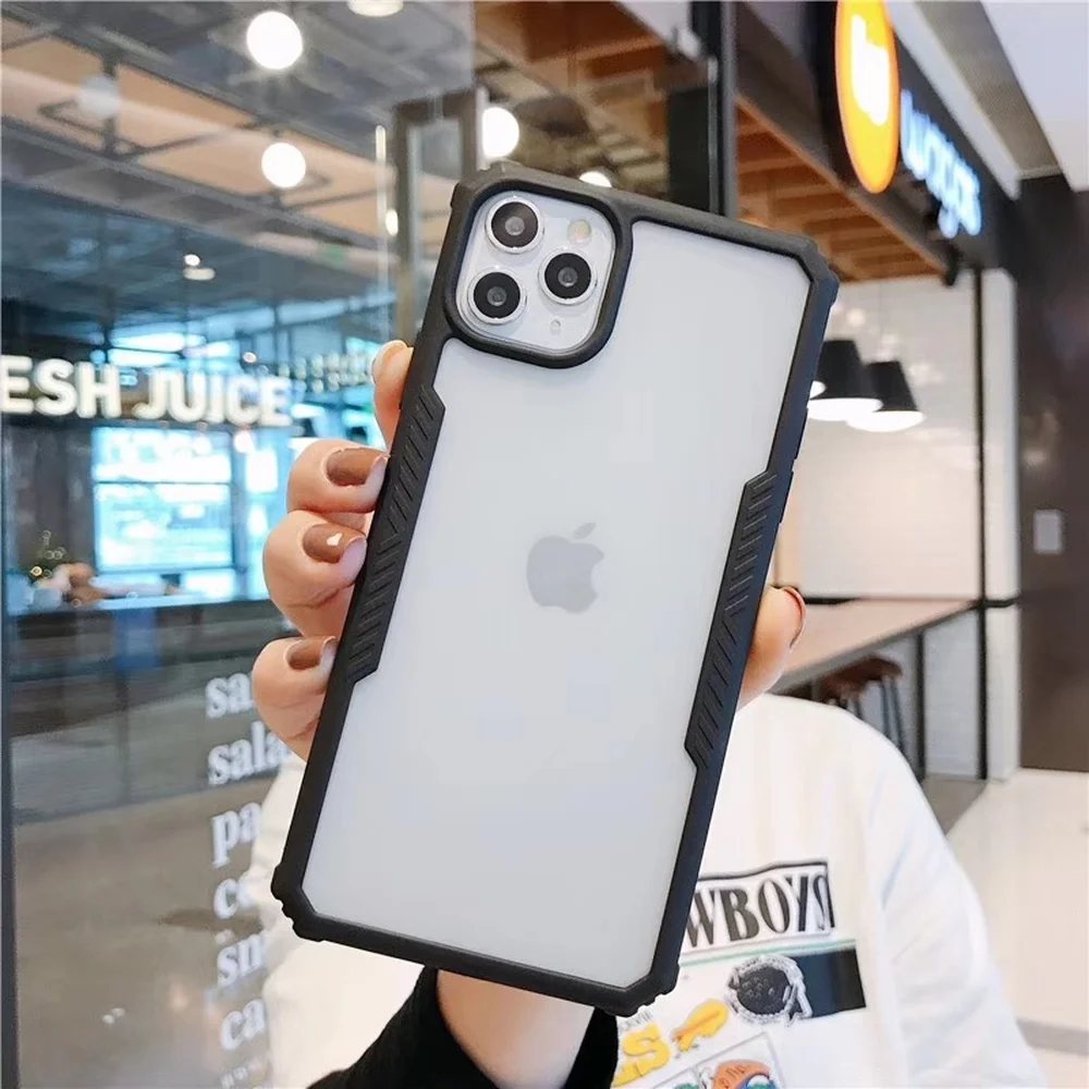 Simple Translucent Armor Phone Case for Iphone 11 Pro Max Fundas X XR XS Max 6 3