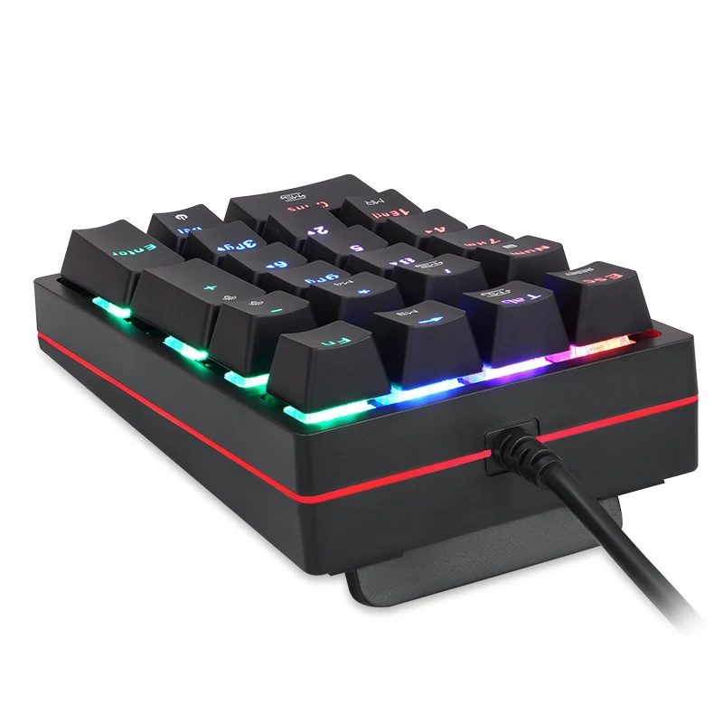 MOTOSPEED K24 USB Проводная Механическая цифровая клавиатура 21 клавиша Mini Numpad RGB с