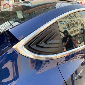 

Car Rear window triangle sticker shutter decorative patch for Tesla model 3 2017 2018 2019 2020 Car accessories