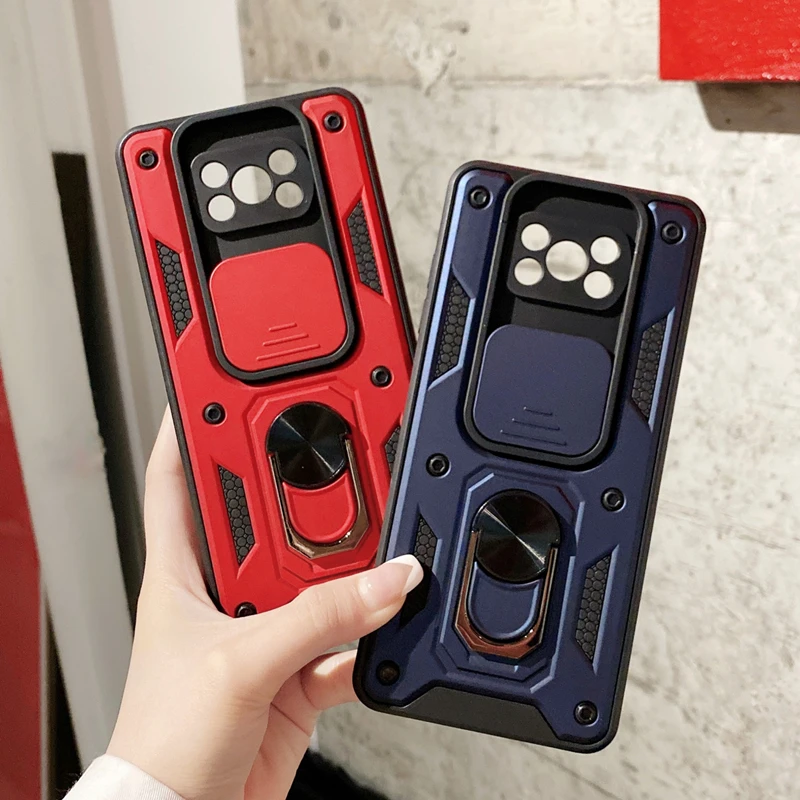 

Slide Camera Lens Protect Phone Case for Xiaomi POCO M3 X3 Pro NFC F3 MI 11 Lite 11X Pro 11i Military Grade Bumpers Armor Cover