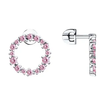 

SOKOLOV drop earrings with stones in silver with cubic zirconia, fashion jewelry, 925, women's/men's, male/female, women's male, long earrings