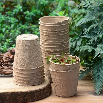 

80/100pcs Paper Grow Box Seedling Tray For Home Garden 8cm Plant Pots Nursery Transplant Flower Seedling Pots Raising Pot