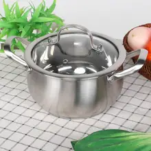 Кастрюли для приготовления пищи емкость для молока из нержавеющей стали, суповая супница с двойными ушами, плита, горячая кастрюля для приготовления пищи, Набор 18 см, кастрюля