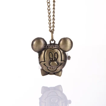 

Classic Retro Pocket Watch Bronze Pendant Clock Roman Numeral Dial Cute Necklace Watch Gift