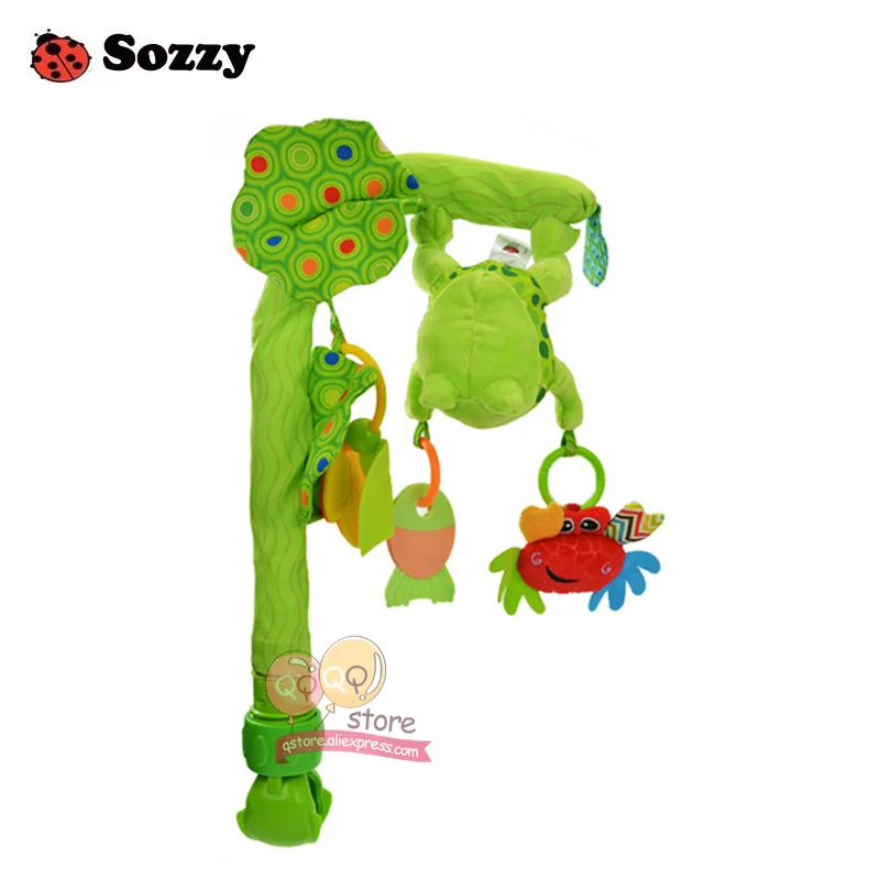 Sozzy Baby плюшевый животный взять длинный мобильный мягкая кровать кроватка погремушка-грызунок игрушки для детей подарок денежная жаба 0-12 месяцев - Цвет: Frog