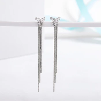 買取 925 シルバー色のダイヤモンドのイヤリング女性のためのペリドットミスティック宝石 925 ジュエリーガーネットドロップイヤリングロングブラブラ女性