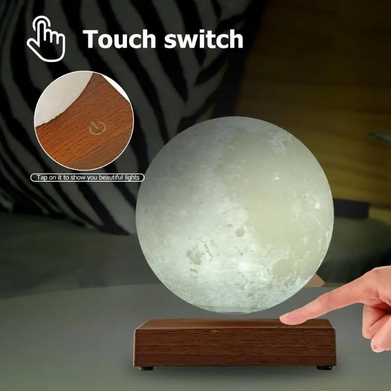 Магнитная левитация светодиодный сенсорный контроль Луна ночник креативный 3D принт декоративное освещение день рождения, День Святого Валентина подарок