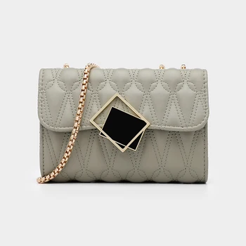 

Luxury Women's Bag 2020 New Fashion Shoulder Bag High Quality Pu Leather Small Square Bag Simple Chain Shoulder Messenger Bag