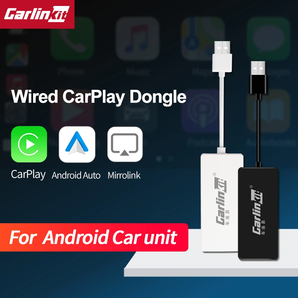 

Carlinkit USB CarPlay Dongle/Android Auto for Android Car Android Multimedia Player iPhone Android phone Wired Autokit White