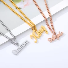Custom Personalized Name Pendant Necklace For Women Customised Necklace Stainless Steel Grinding Chain Choker Jewelry Bff Gifts Custom Personalized Name Pendant Necklace For Women Customised Necklace Stainless Steel Grinding Chain Choker Jewelry Bff Gifts