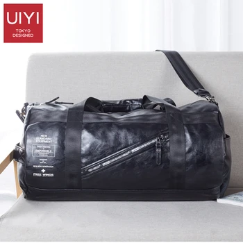 

UIYI Men Soft PVC Travel Bag Classic High-Capacity handbag For Men Waterproof Shoulder Bags Luggage Travel Duffle # UYS7032