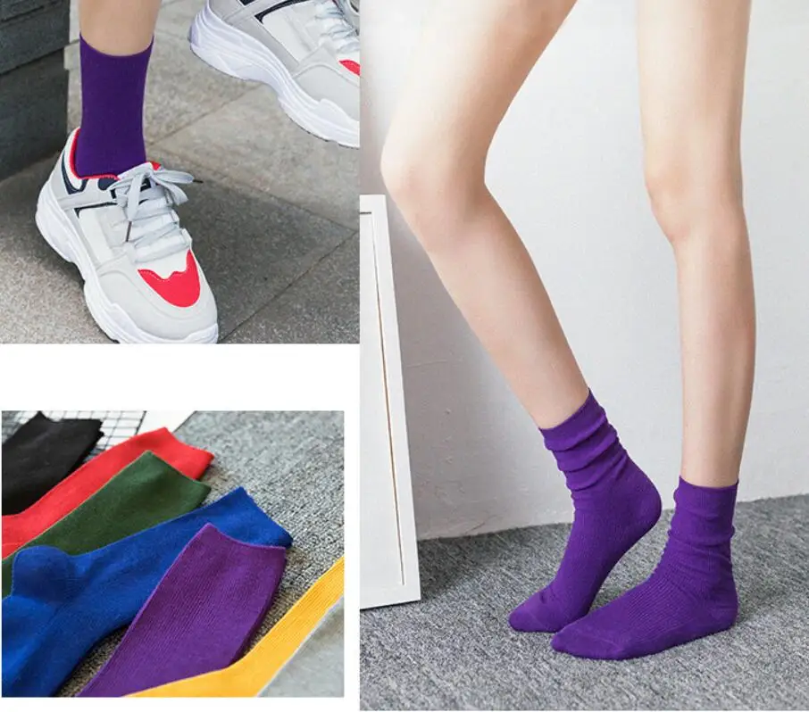 Яркие хлопковые носки для женщин; сезон зима-осень; забавные носки в стиле Гарри; хлопковые однотонные счастливые носки