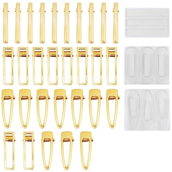 

Hair Pin Resin Mold,Resin Mold Hair Clip Barrette Casting Silicone Mould DIY Crafts Jewelry Hairpin Making Tools 33Pcs
