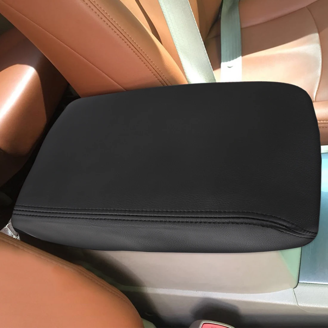 X Autohaux 5 цветов Высокое качество микрофибра кожа центральная консоль крышка подлокотника крышка для 2008-2013 Toyota Highlander - Название цвета: Black