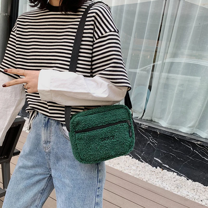 

Autumn And Winter New Style Velvet Bag 2019 Popular Models Korean-style Oblique WOMEN'S Bag Versatile Fashion Shoulder Bag