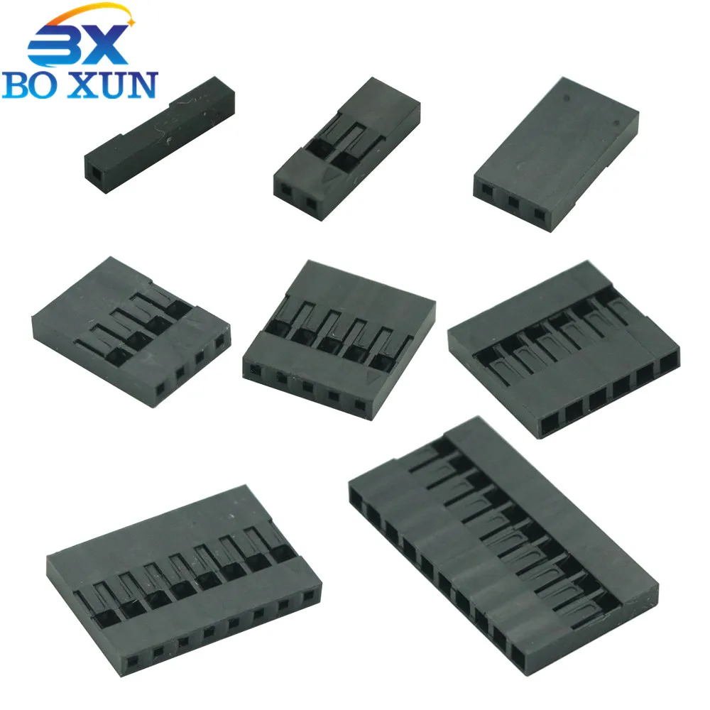 

2.54mm 1 Pin 2 Pin 3Pin 4Pin 5Pin 6Pin 8Pin 10Pin Pitch Dupont Jumper Wire Cable Black Plastic Housing Female Pin Connector