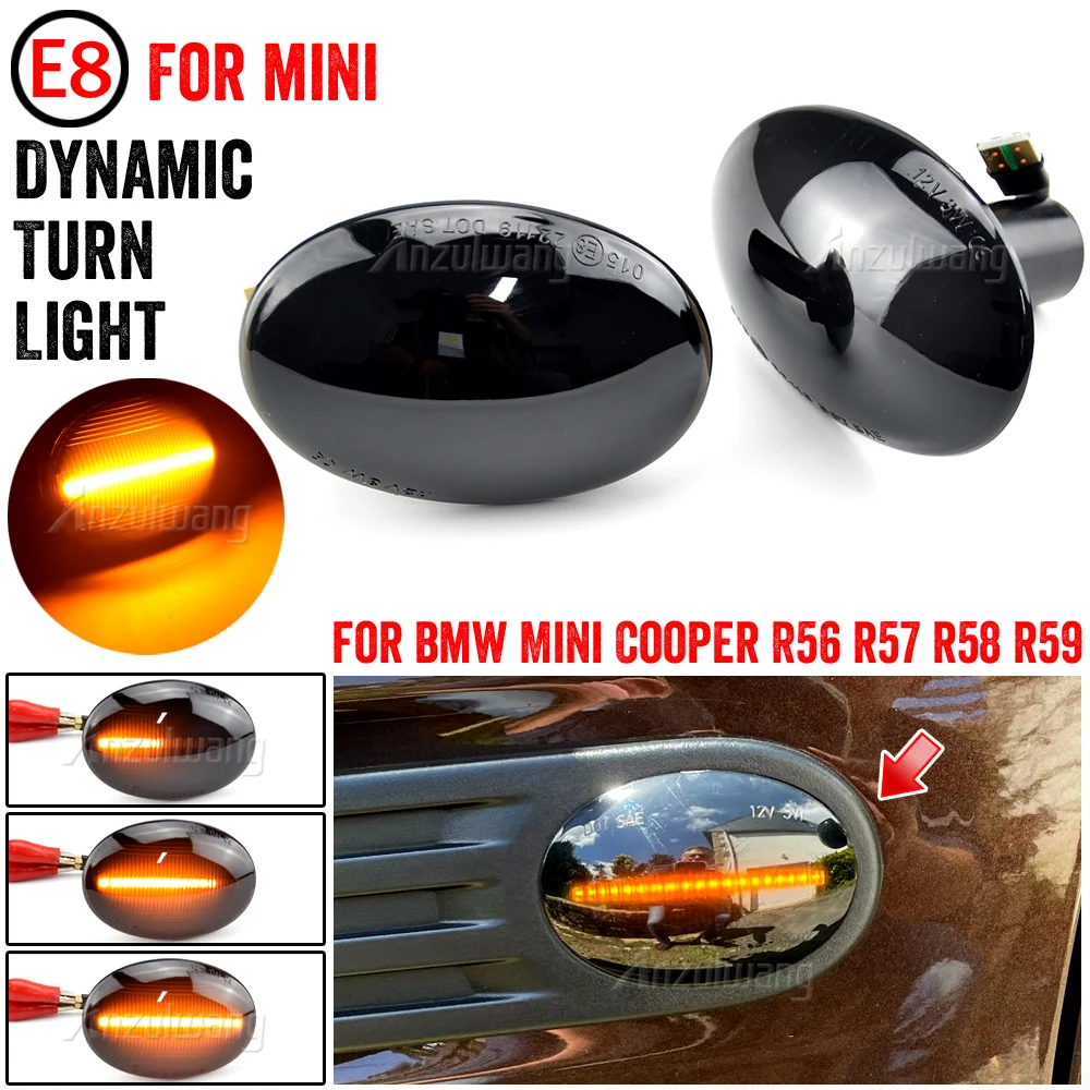 2pcs Flowing Turn Signal Light Dynamic Led Side Marker Side Indicator