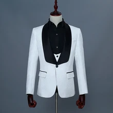 Жаккардовый мужской костюм из трех предметов для деловых встреч, свадеб и вечеринок, удобный и стильный