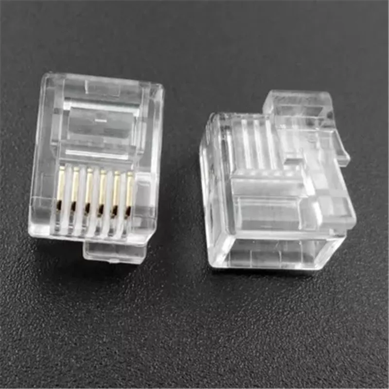 

10-100Pcs RJ12 Six-core Clear Crystal head 6P6C right Buckle Position Fit for NXT EV3 Technic MOC Blocks Parts DIY Toys Gifts