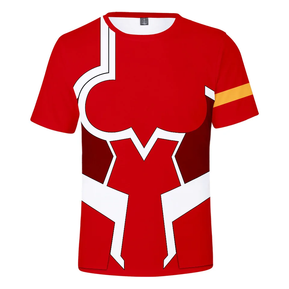 

Men Women Anime T Shirt ZERO TWO figure cosplay Tees Short Sleeve Casual 3D TShirt darling in the franxx shirt Print tee Tops