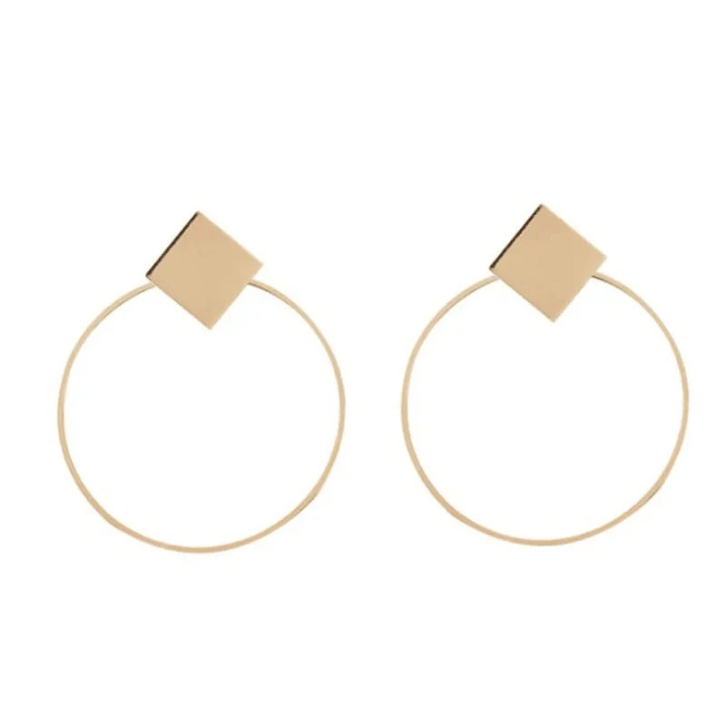 

Charmsmic Round Circle Hoop Earrings Simple Design Hollow Geometric Hanging Earrings Gold Silver Rings Jewelry Gifts