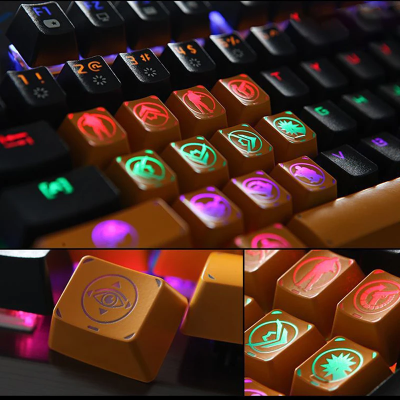 Gaming Key Cap 15 Key Game Teclado Key Cap For Mechanical Keyboard Backlit For Most 104-Key Cross-Type Spindle Easy Installation
