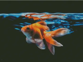 

Top Embroidery Counted Cross Stitch Kits Needlework - Crafts 14 ct DMC DIY Arts Handmade Decor - Gold fish