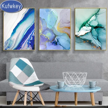 

3 Pieces Blue Marble Abstract diamond painting Full Square 5d diy Diamond Embroidery round 3d Cross Stitch Mosaic diamond decor,