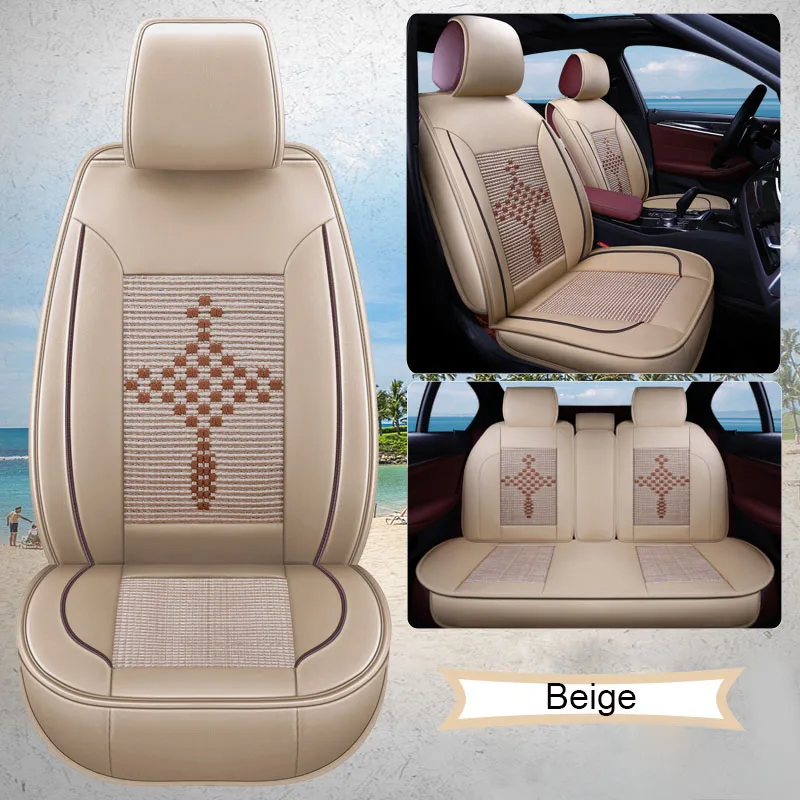 Dos Bolsillos Beige Cuero Sintético Cubiertas de Asiento de Coche VOLVO S40 V40 S60 S70 C70 V70 S80