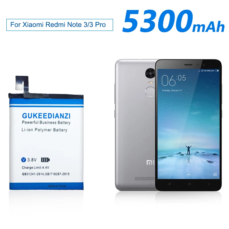 Аккумулятор GUKEEDIANZI BM46 емкостью 5300 мАч для Xiao mi Red mi Hong mi Red Rice Red mi Note 3 Note3 запасная батарея для мобильного телефона