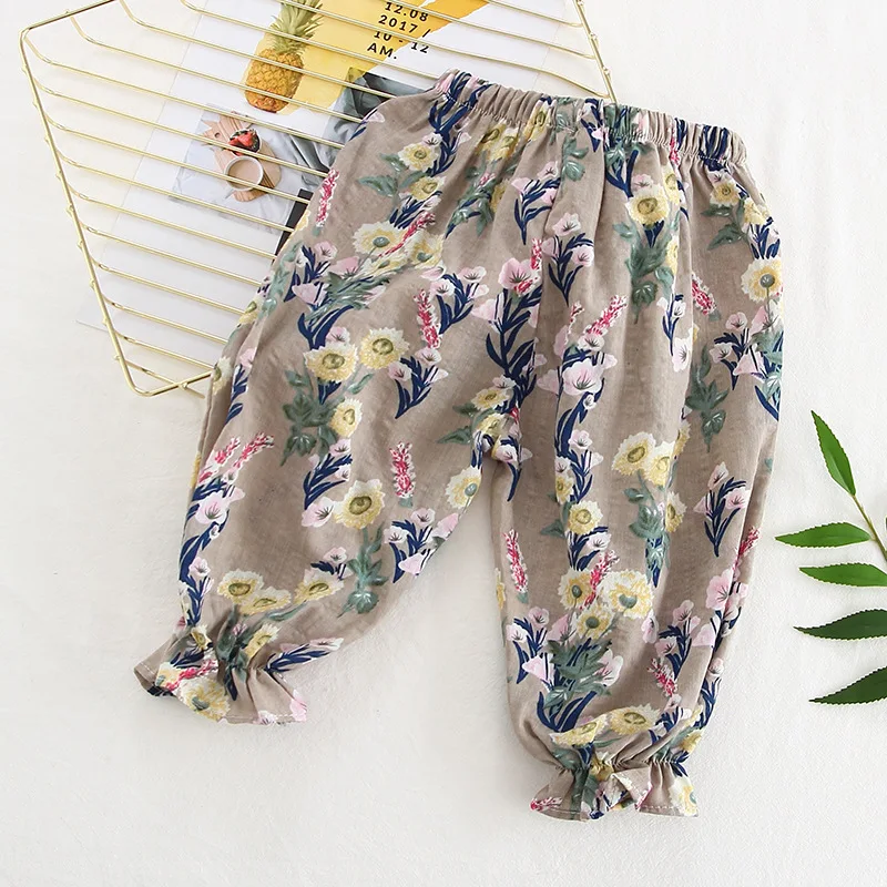 LEAPPAREL/модные длинные штаны для мальчиков и девочек с резинкой в талии с принтом, повседневная одежда для детей - Цвет: A