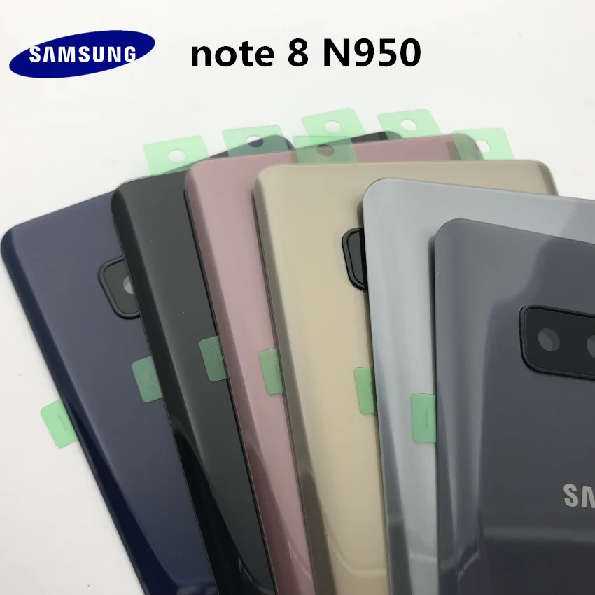 Samsung Galaxy NOTE 8 N950 SM-N950F задняя крышка батарейного отсека Корпус+ Ушная камера стеклянная рамка объектива Запасные части для ремонта