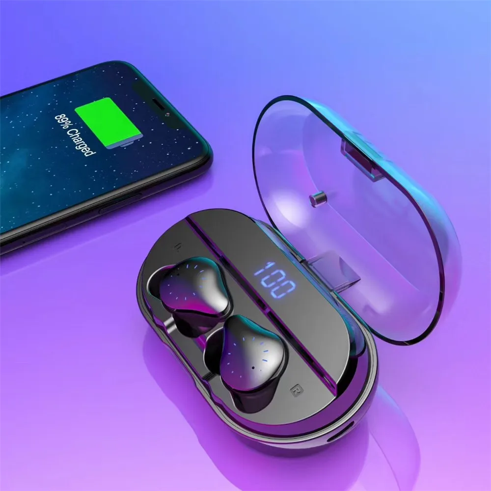 TWS X10 IPX7 водонепроницаемый Bluetooth V5.0 настоящие беспроводные наушники светодиодный дисплей 4000 мАч Спортивная гарнитура с сенсорным управлением