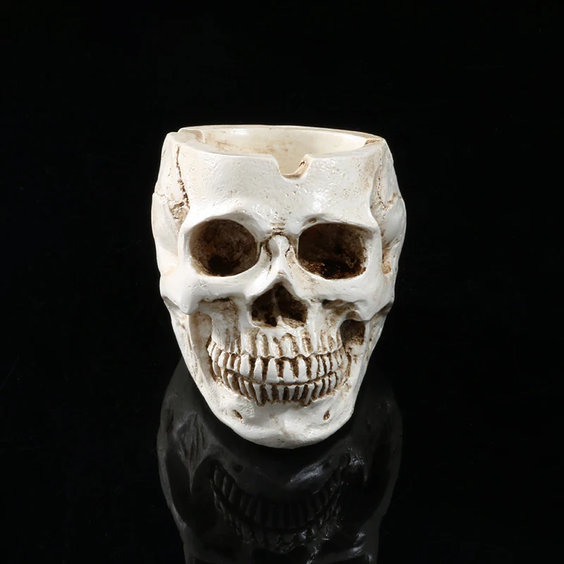 Human Skull Ashtray Cool Creative Halloween Home Office Bar Decor Ashtrays