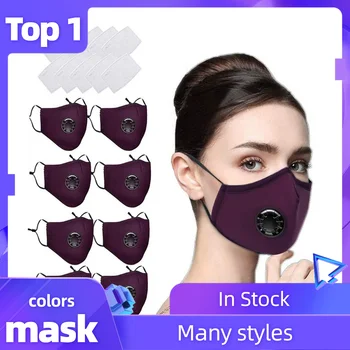 

8PCS Mouth Masks With 16 PCS Valving Filters Windproof PM2.5 Washable and Reusable Suitable For Women And Men Masks Mascarar