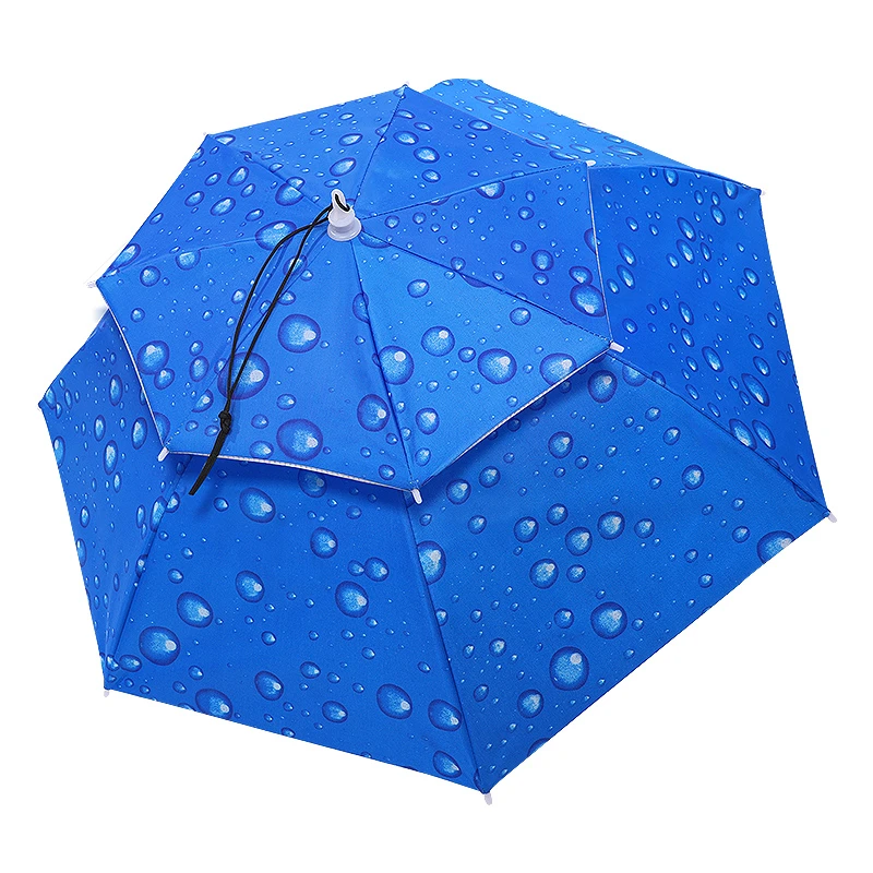 Sombrilla Sombrilla 25.6 in Protector solar a prueba de viento montado en  la cabeza paraguas plegable sombrero paraguas pesca paraguas sombrero para
