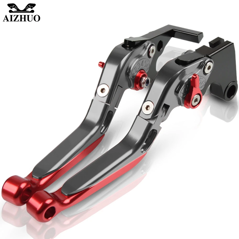 Для поездок на мотоцикле Ducati 848 848 EVO 2007-2013 2008 2009 2010 2011 2012 мотоцикла с ЧПУ сцепные рычаги Регулируемая Складная Выдвижная - Цвет: gray gray red